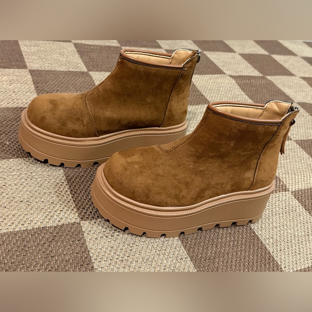 Brown Platform Ankle Boots